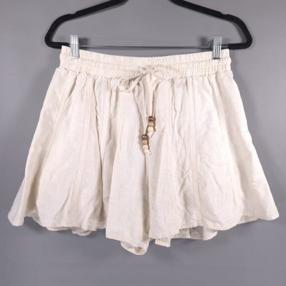 Heartloom Pants - HEARTLOOM LINEN‎ Blend Delaney Short Bisque Elastic Waist No Size Tag MEDIUM